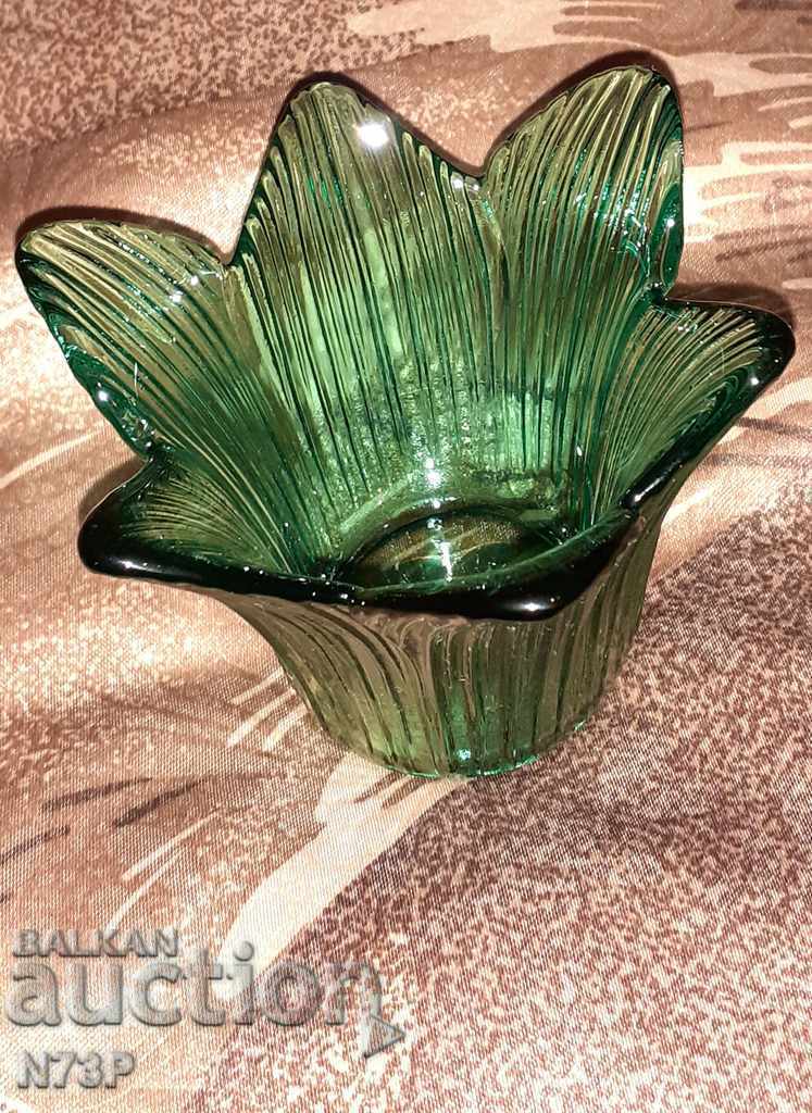 BEAUTIFUL VASE CANDLEHOLDER. COLORED GLASS. with price 7.00 BGN | € 3.58 BEAUTIFUL VASE CANDLEHOLDER. COLORED GLASS. with price 7.00 BGN | € 3.58