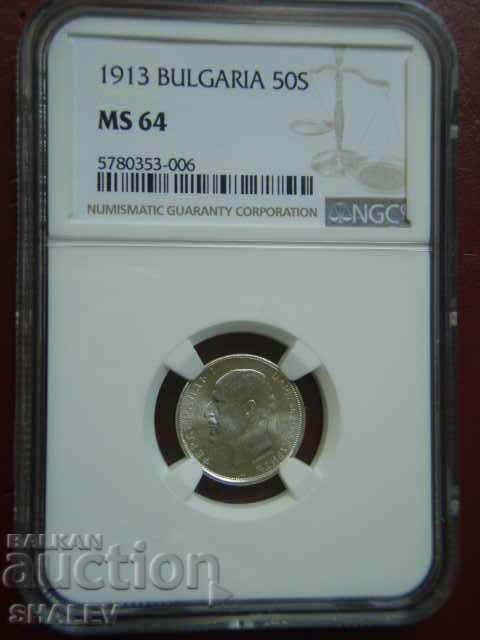 50 de cenți 1913 Regatul Bulgariei - NGC MS64. cu preț 329.89 BGN | € 168.67 50 de cenți 1913 Regatul Bulgariei - NGC MS64. cu preț 329.89 BGN | € 168.67