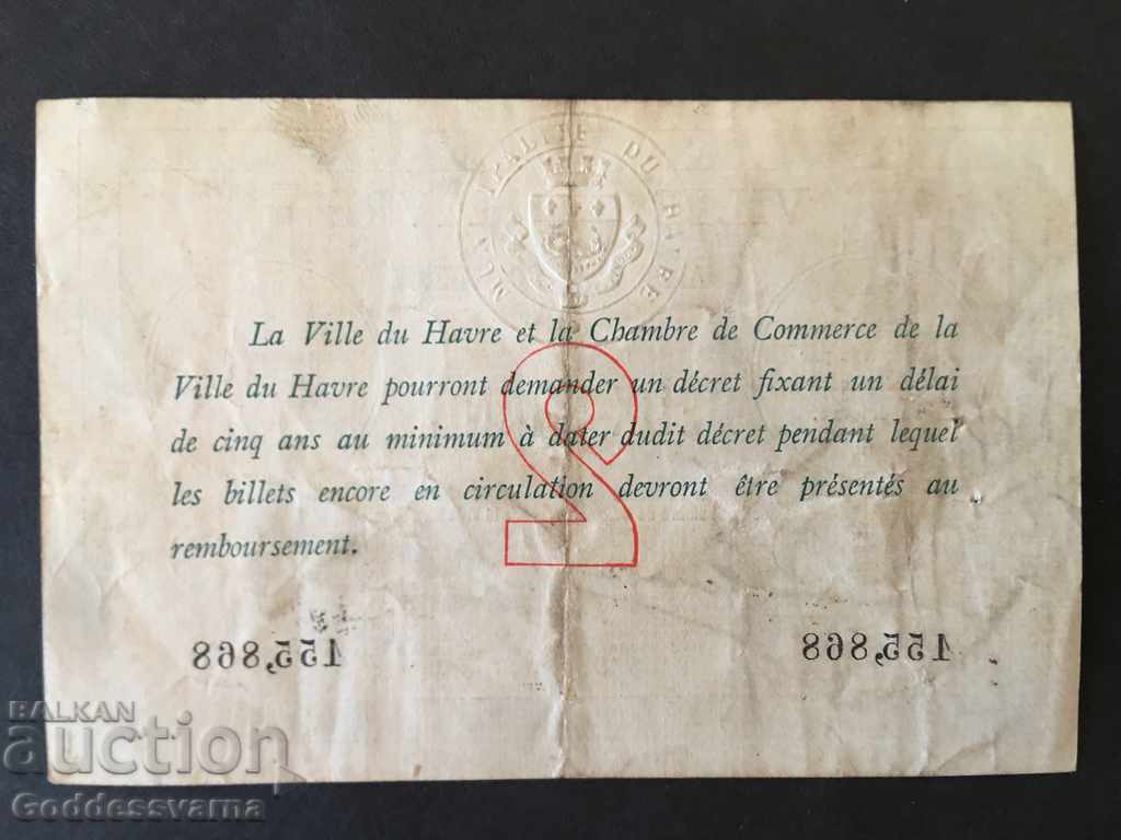Delivery of France Chambre De Commerce De Havre 2 Francs 1914 Delivery of France Chambre De Commerce De Havre 2 Francs 1914