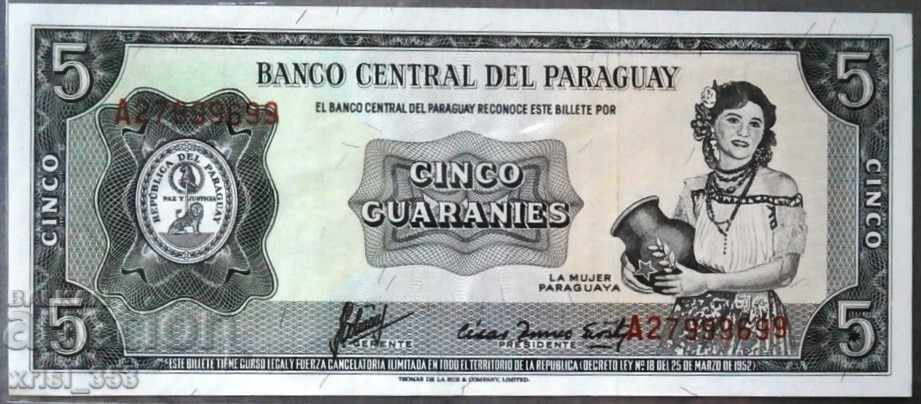 Paraguay 5 Guarani 1957 UNC