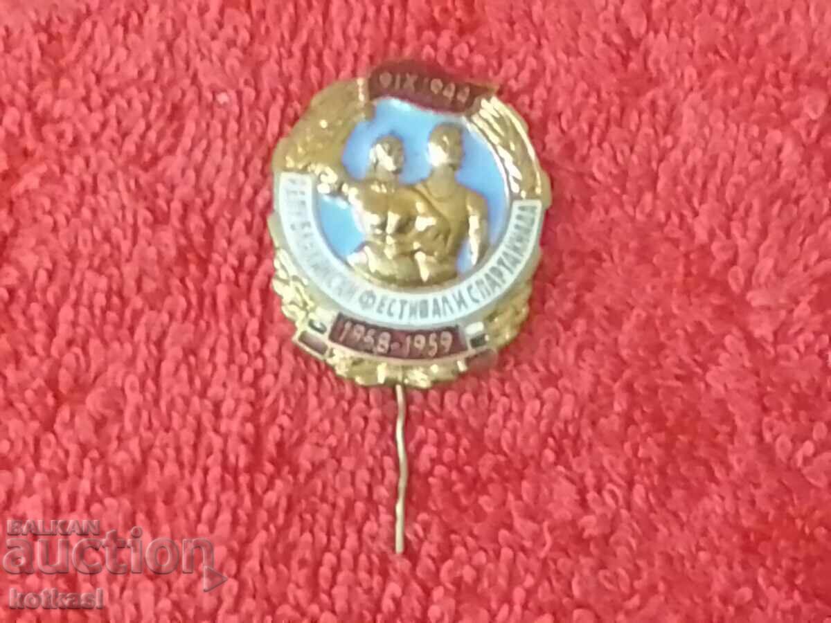 Old enamel badge Republican Spartakiad 1959 - 5 Old enamel badge Republican Spartakiad 1959 - 5