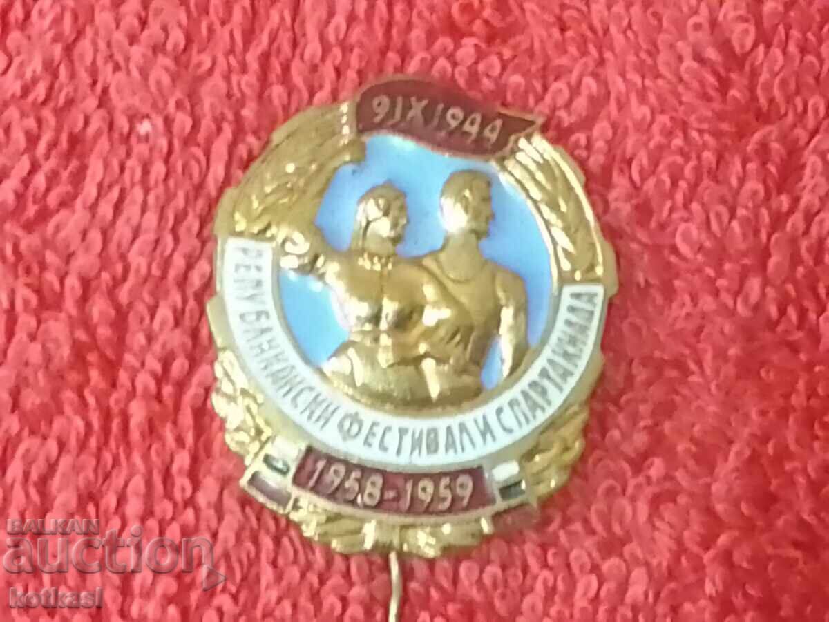 Old enamel badge Republican Spartakiad 1959 - 6 Old enamel badge Republican Spartakiad 1959 - 6