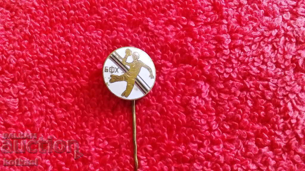 Old sports badge bronze pin enamel handball BFH