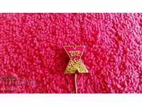 Old badge bronze needle enamel X Congress BPS excellent