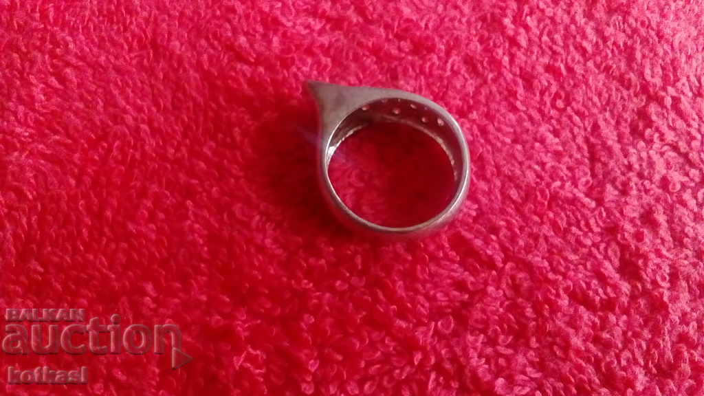 Old silver ring 5.10 g. 925 with semi-precious stones - 5 Old silver ring 5.10 g. 925 with semi-precious stones - 5