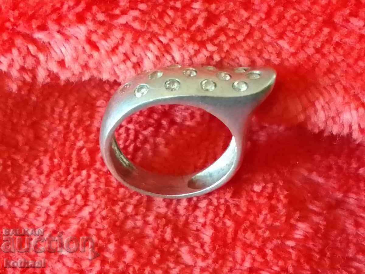 Old silver ring 925 with semi-precious stones - 6