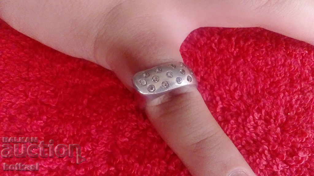 Стар сребърен пръстен 5.10 гр. 925 с полускъп камъни