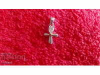 Сребърен 925 кръст с полускъпоценен камък маркировка