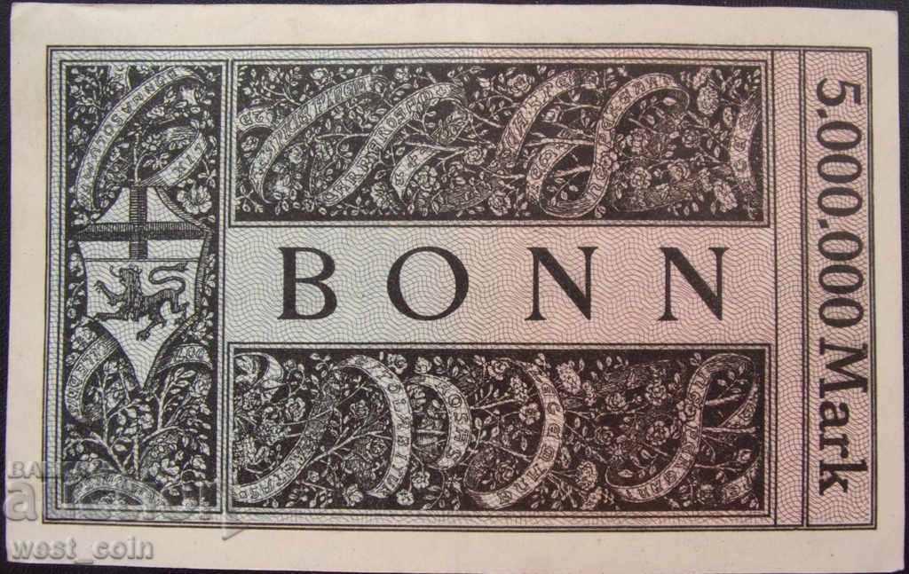 Колекция Банкнота Германия  5 000 000 Марк 1923 R rare с цена € 7.67 | 15.00 лв.