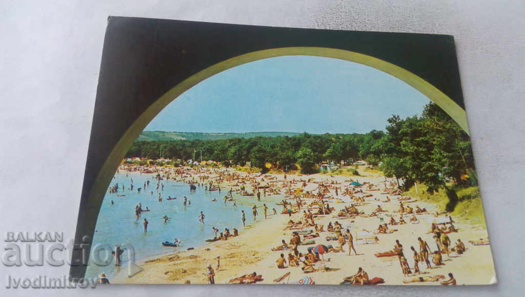Пощенска картичка Приморско Къмпинг Перла Плажът