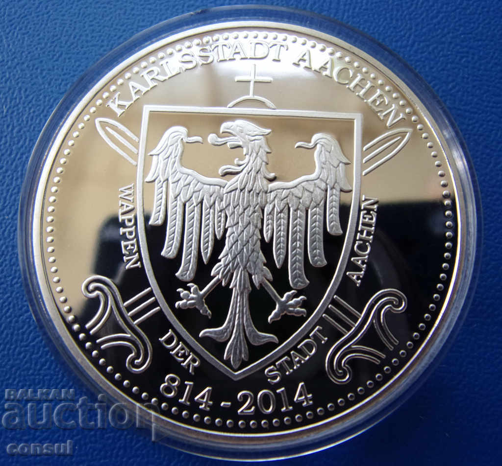 Germania Charlemagne 2014 Argint 36mm. Aurire UNC Rare cu preț € 28.12 | 55.00 BGN