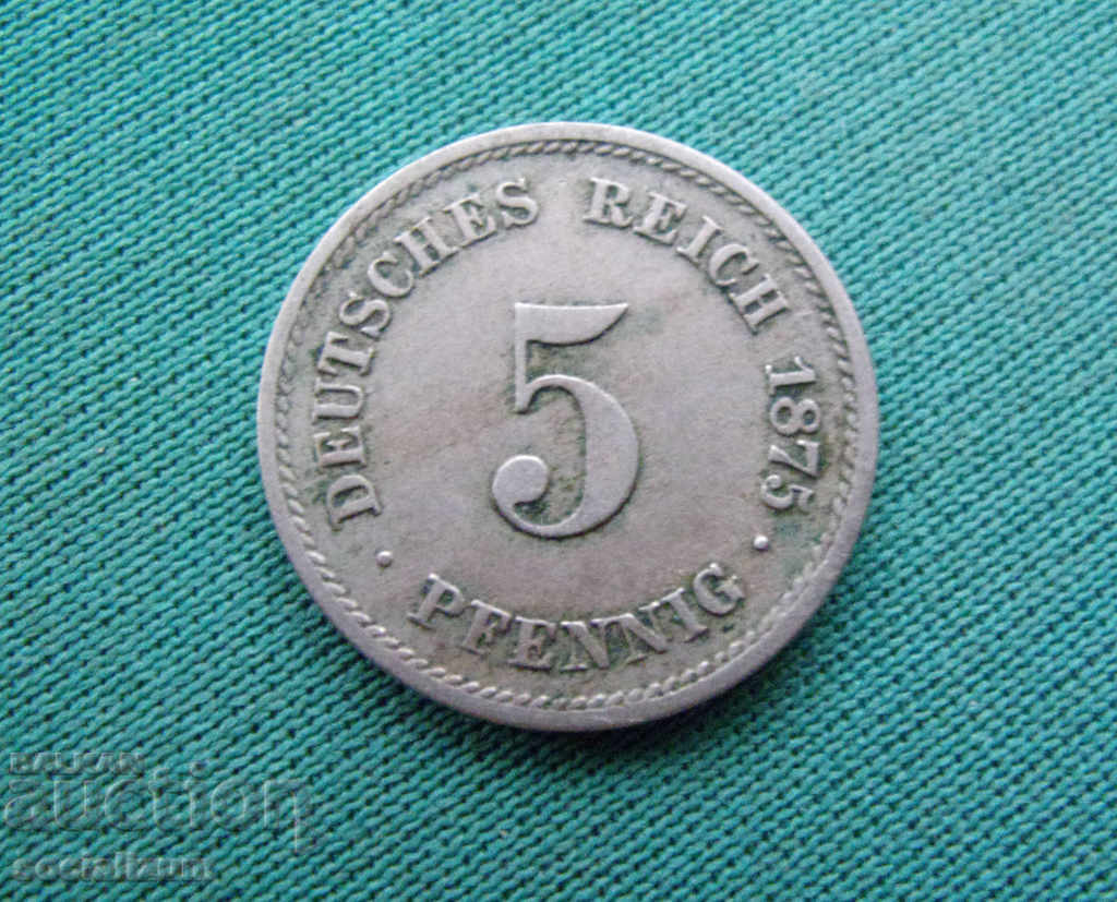 Germany 5 Pfennig 1875 D Rare