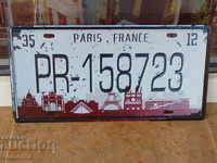 Метална табела номер кола Париж Франция френски декорация
