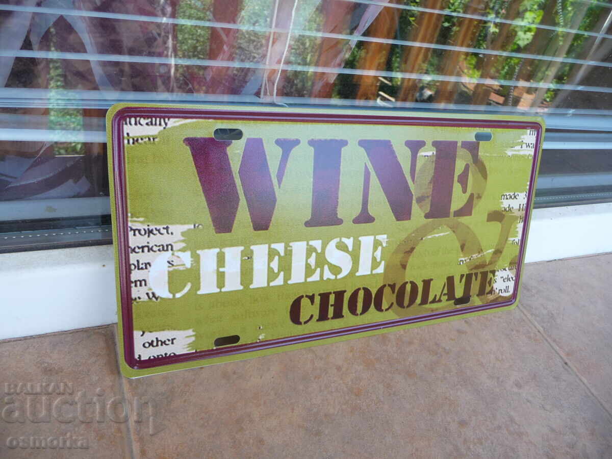 Auction Metal sign number wine cheese chocolate gourmet connoisseurs white Auction Metal sign number wine cheese chocolate gourmet connoisseurs white
