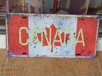 Metal plate number Canada flag maple leaf symbol