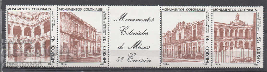 1985. Mexic. Arhitectura colonială. Bandă.