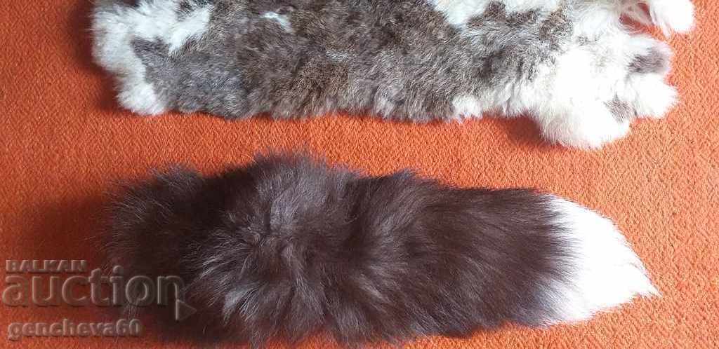 Rabbit skin and fox tail for decoration with price 21.00 BGN | € 10.74 Rabbit skin and fox tail for decoration with price 21.00 BGN | € 10.74