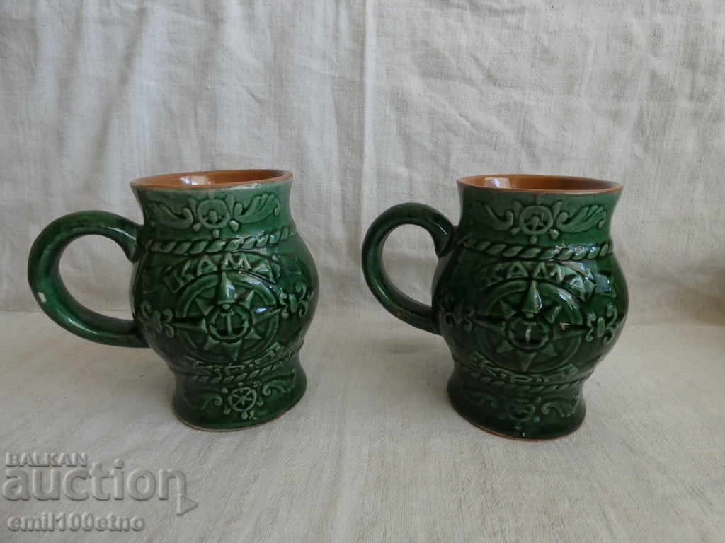 Cups mugs for sailors 2 pieces of ceramics