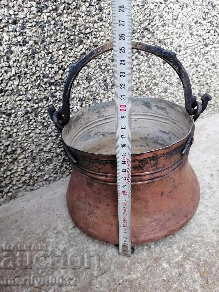 Старо медно котле, бакър, котел, кован съд - 5 Старо медно котле, бакър, котел, кован съд - 5