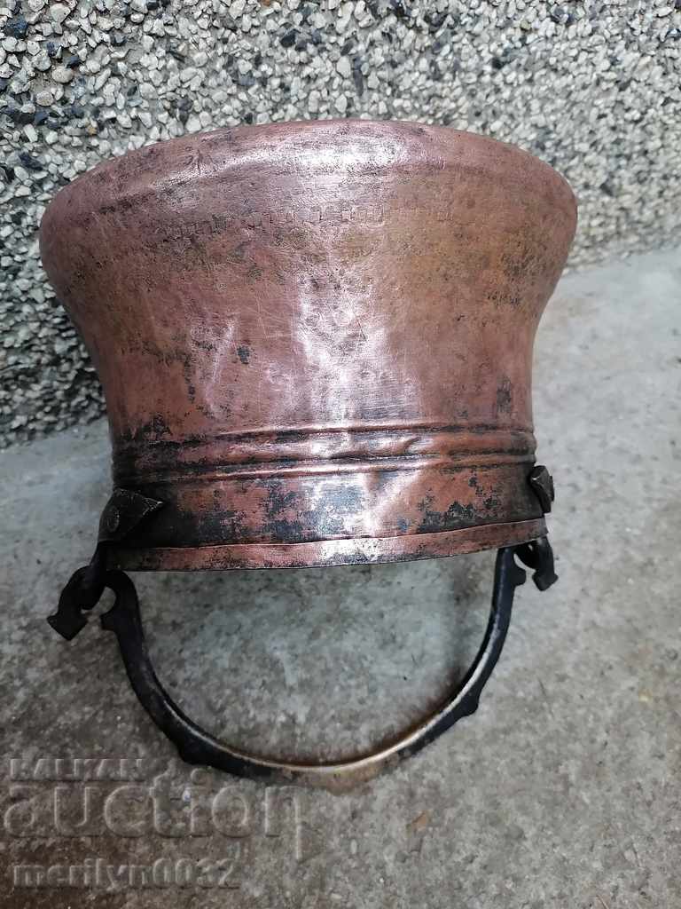 Старо медно котле, бакър, котел, кован съд - 7 Старо медно котле, бакър, котел, кован съд - 7