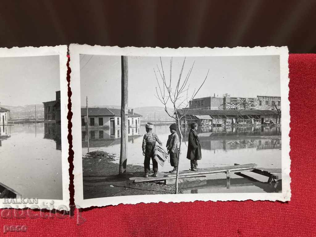 Auction The Lom flood of 1940. A fisherman fishes in the city Auction The Lom flood of 1940. A fisherman fishes in the city