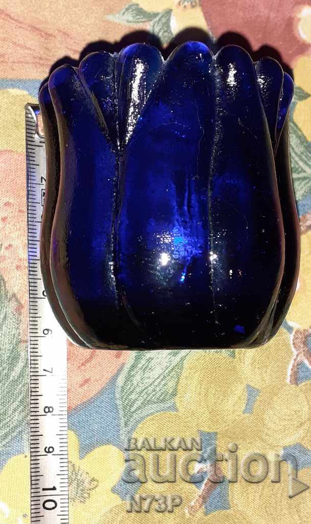 CANDLEHOLDER OR VASE. COLORED GLASS. - 5 CANDLEHOLDER OR VASE. COLORED GLASS. - 5