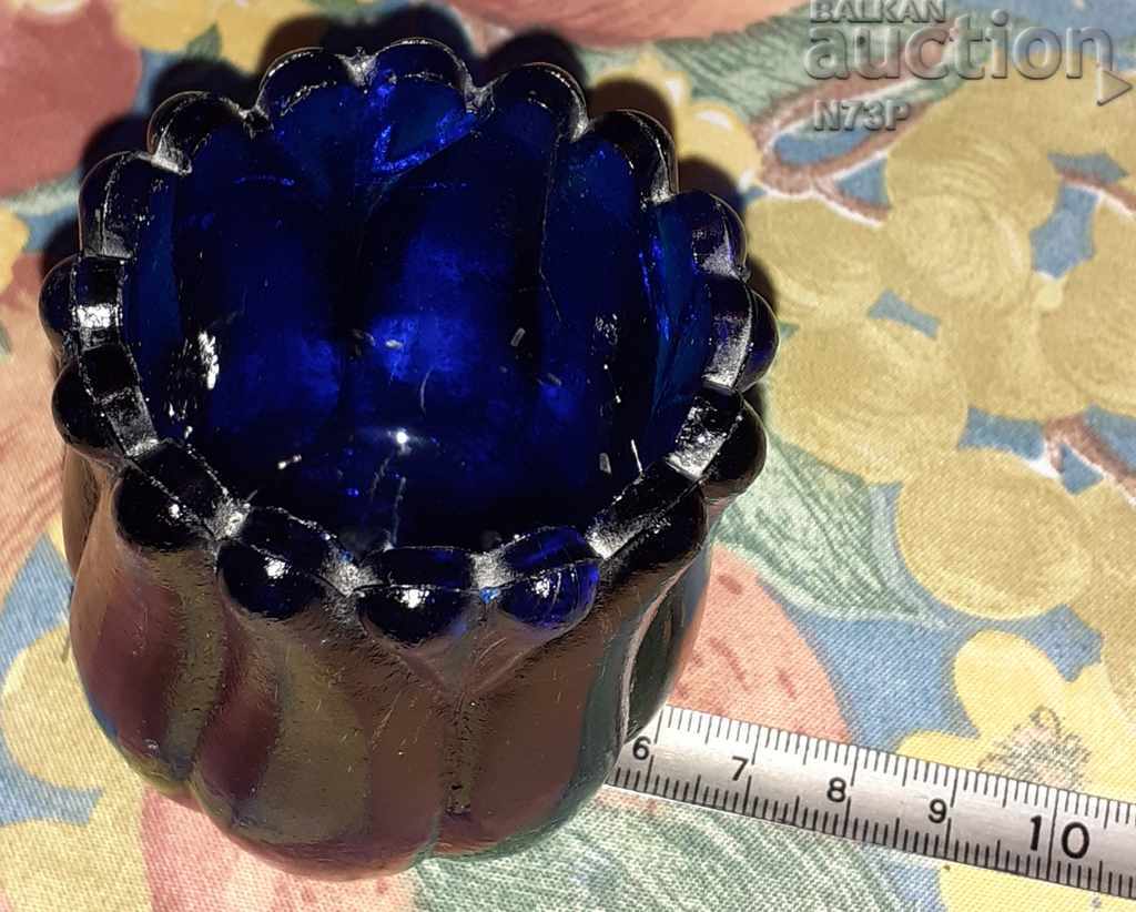 CANDLEHOLDER OR VASE. COLORED GLASS. - 6 CANDLEHOLDER OR VASE. COLORED GLASS. - 6