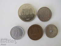Japonia - set 1, 10, 50,100, 500 yeni - 5 monede, 608 m