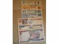 Lotul de 5,10,20,50,100 și 500 naira-Nigeria preț nou