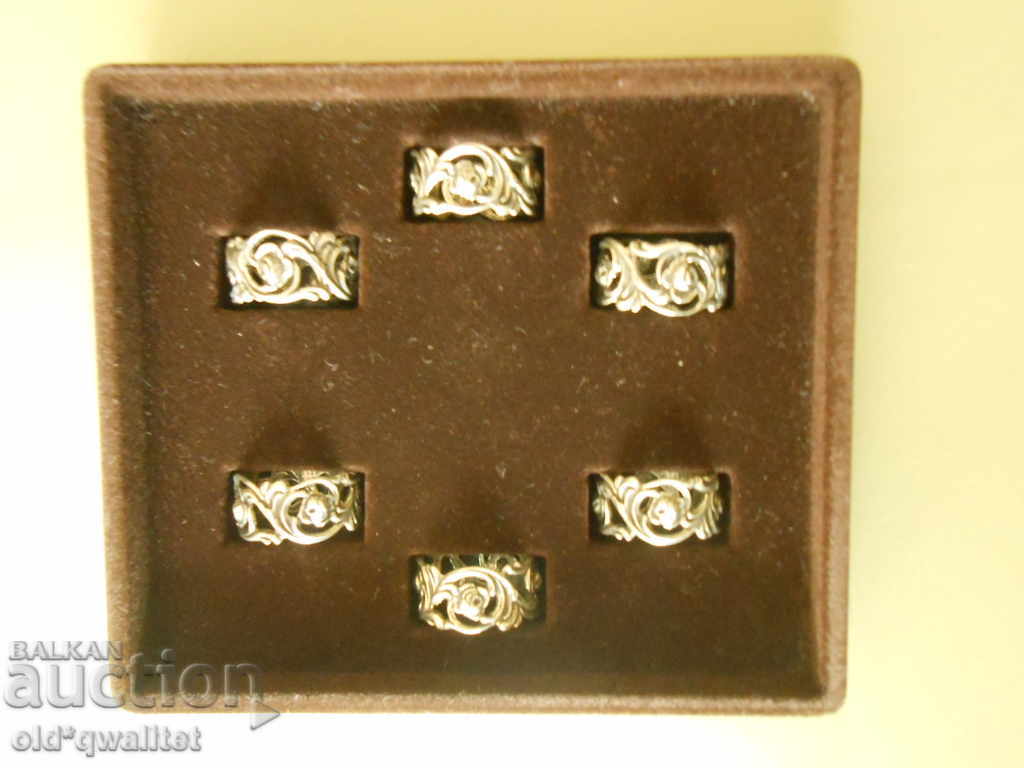 Napkin rings, decorative, Silver 835 CW - 6 Napkin rings, decorative, Silver 835 CW - 6