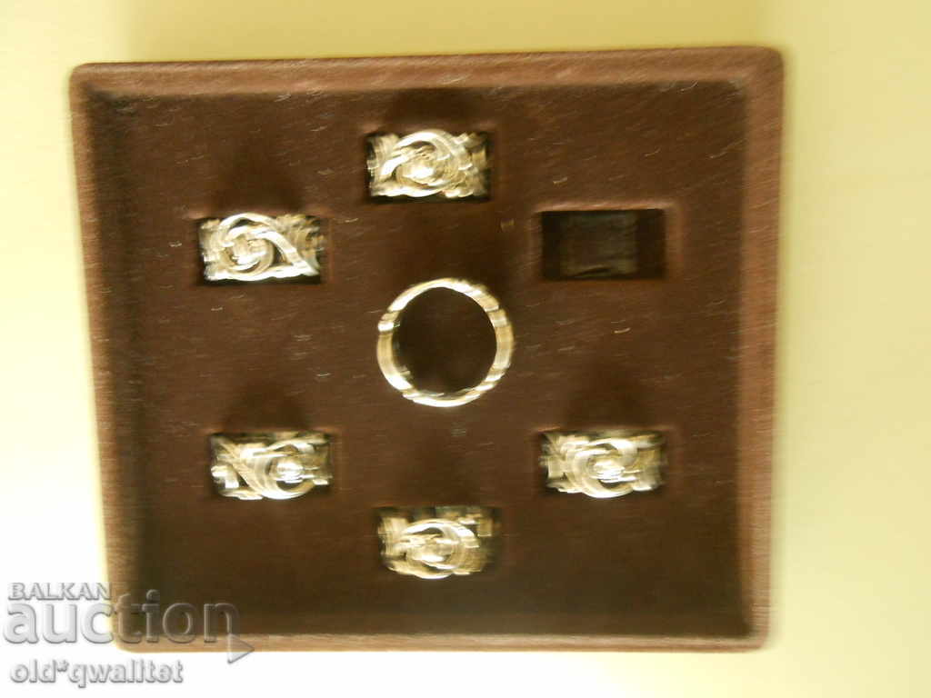 Napkin rings, decorative, Silver 835 CW - 7 Napkin rings, decorative, Silver 835 CW - 7