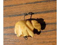 Αρχαίο μενταγιόν ελέφαντας ελεφαντάκι από γνήσιο ελεφαντόδοντο