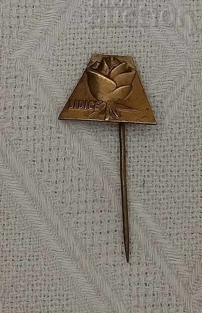 Auction WW2 LIDICE CZECH REPUBLIC ROSE COMMEMORATIVE BADGE Auction WW2 LIDICE CZECH REPUBLIC ROSE COMMEMORATIVE BADGE