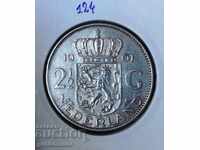Țările de Jos 2/1/2 Gulden 1961 Argint!