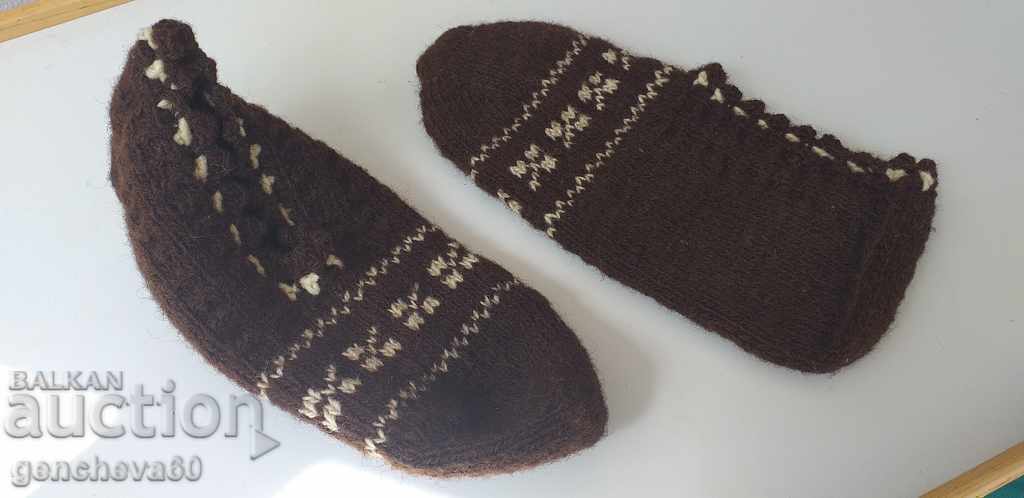 Authentic knitted wool slippers