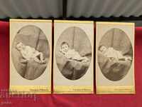 Copii Trei fotografii 1883 Nikifor Minkov Carton Sliven