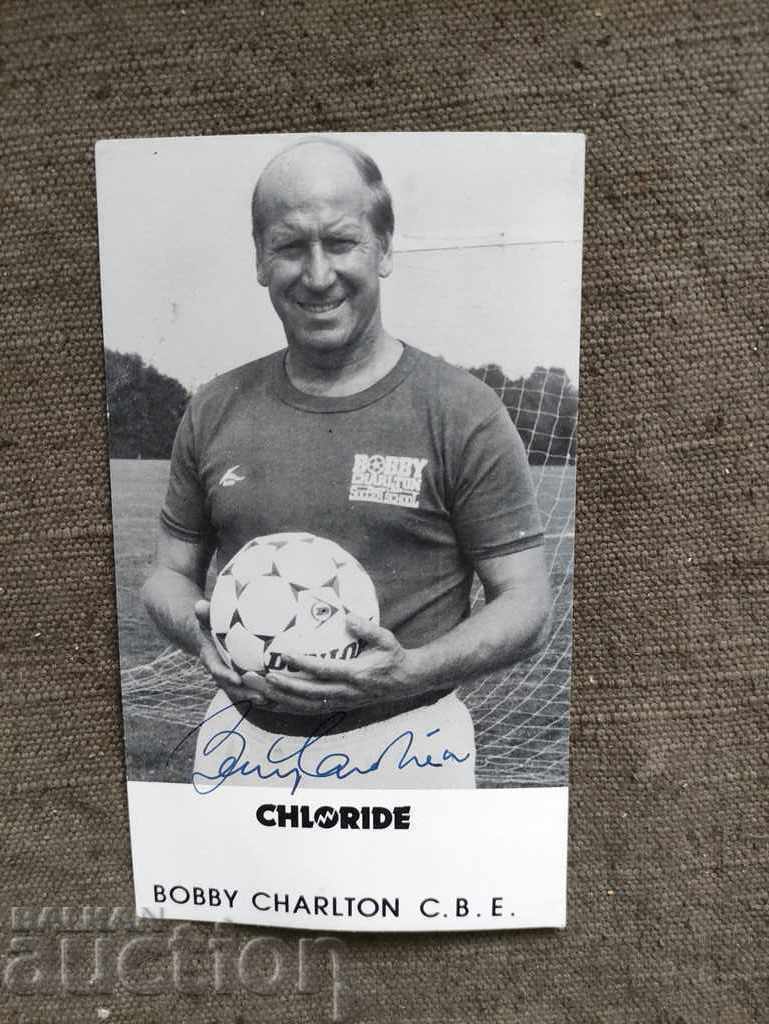 autograf al lui Bobby Charlton Bobby Charlton