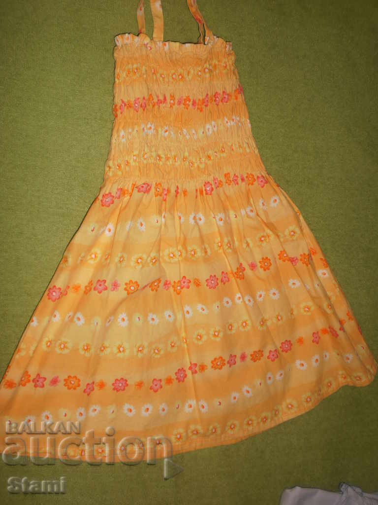 Children's dress with straps for a girl, size 92,