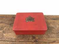 Old metal coffee box with coat of arms. №0342