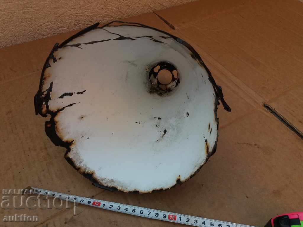 Auction  ENAMELED SOC. VINTAGE LAMP, LAMPION