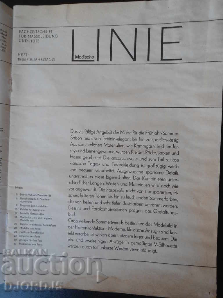 Revista LINIE, 1986 cu preț 2.00 BGN | € 1.02