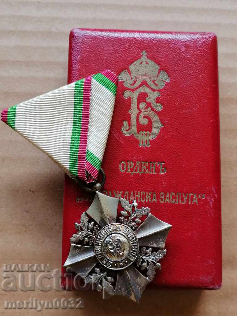 Auction Order For Civil Merit 6 degree Kingdom of Bulgaria box Auction Order For Civil Merit 6 degree Kingdom of Bulgaria box
