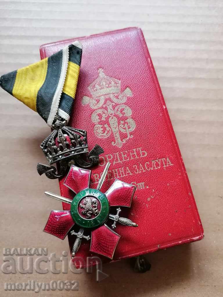 Order of Military Merit 5th degree Principality of Bulgaria box with price 799.99 BGN | € 409.03 Order of Military Merit 5th degree Principality of Bulgaria box with price 799.99 BGN | € 409.03