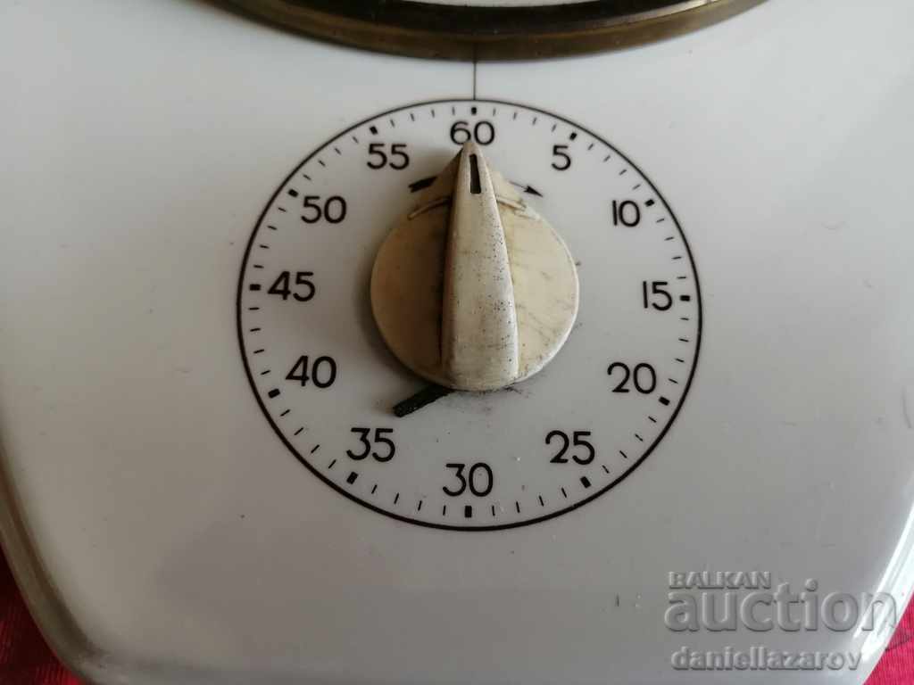Auction Old German Ceramic Kitchen Clock with Timer 1950/60. Auction Old German Ceramic Kitchen Clock with Timer 1950/60.