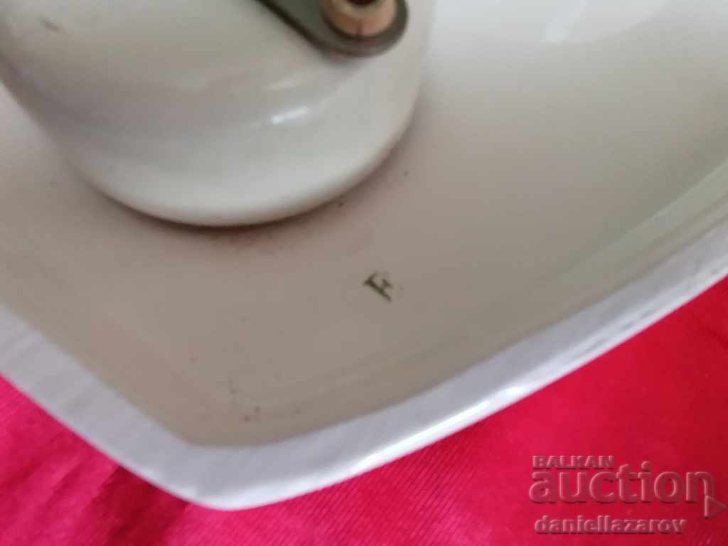 Old German Ceramic Kitchen Clock with Timer 1950/60. - 6 Old German Ceramic Kitchen Clock with Timer 1950/60. - 6