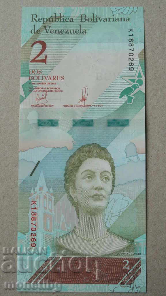 Venezuela 2018 - 2 UNC bolivars - 5 Venezuela 2018 - 2 UNC bolivars - 5