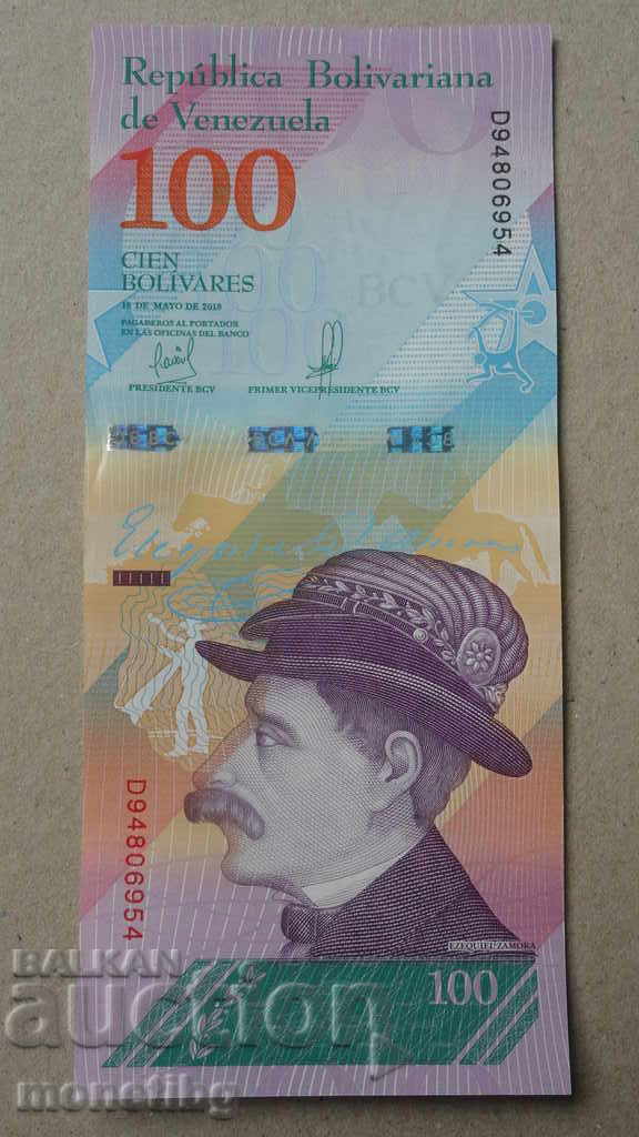 Licitație Venezuela 2018 - 100 bolivari UNC