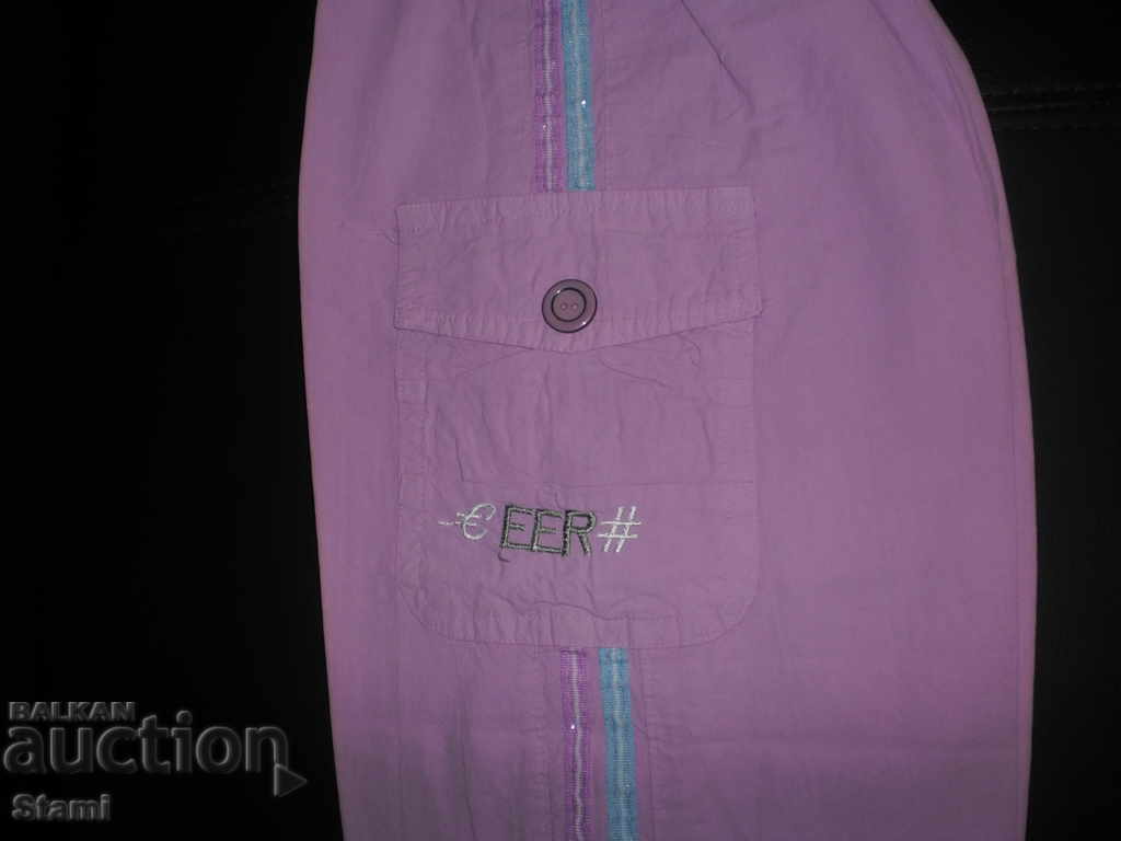 New pants 7/8 for a girl in lilac color for 6-8 years with price 5.00 BGN | € 2.56