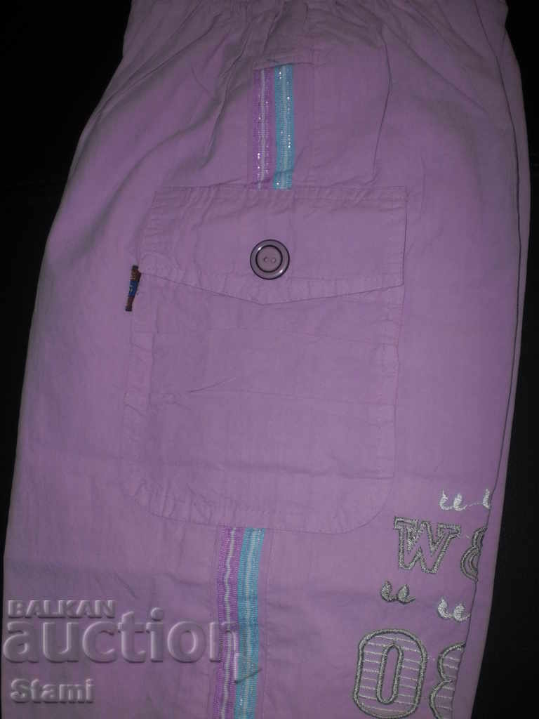 New pants 7/8 for a girl in lilac color for 6-8 years - 5