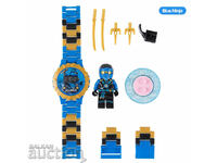 Ceas cu ceas cu figurină de jucărie tip Lego Ninjago ninja cu